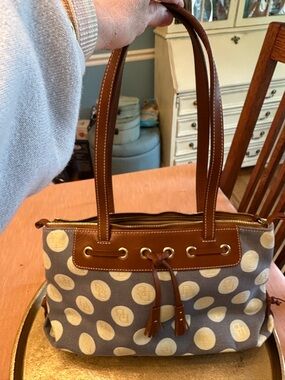 Dooney and Bourke vintage tote logo Polka Dot Shoulder Bag